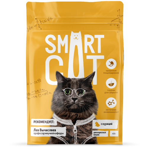 фото Сухой корм для кошек Smart Cat С курицей 400 г, купить онлайн за 308 рубл.