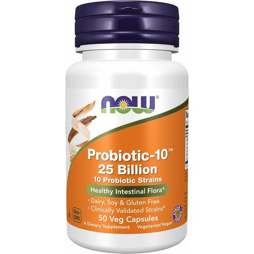 NOW Probiotic-10 25 Billion 50 капс / Нау Пробиотик-10 25 млрд 50 каапс фото, описание