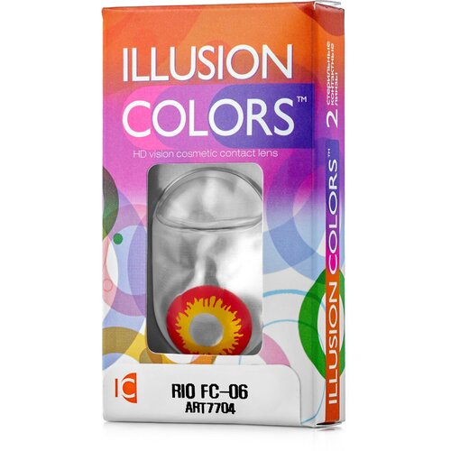 Контактные линзы ILLUSION Сolors Rio, 2 шт., R 8,6, D 0, fc-06 фото, описание