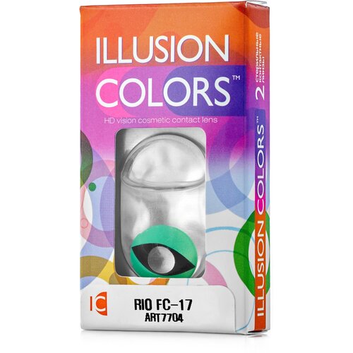 Контактные линзы ILLUSION Сolors Rio, 2 шт., R 8,6, D 0, fc-17 фото, описание