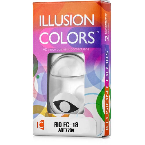 Контактные линзы ILLUSION Сolors Rio, 2 шт., R 8,6, D 0, fc-18 фото, описание