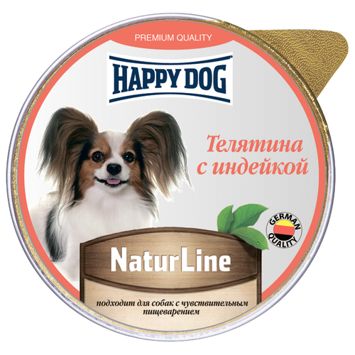 Влажный корм для собак Happy Dog Mini паштет, телятина, индейка 1 уп. х 1 шт. х 125 г фото, описание