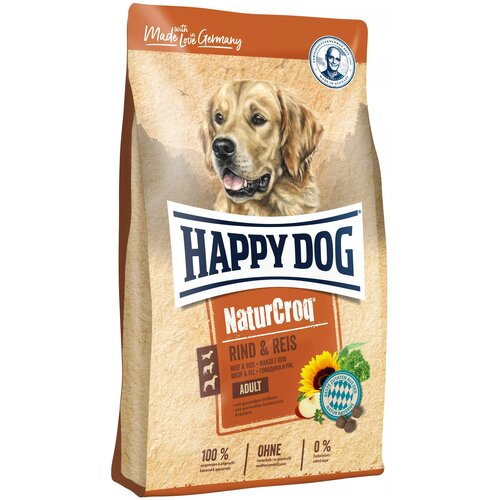 Сухой корм для собак Happy Dog NaturCroq, говядина, с рисом 1 уп. х 1 шт. х 15000 г фото, описание