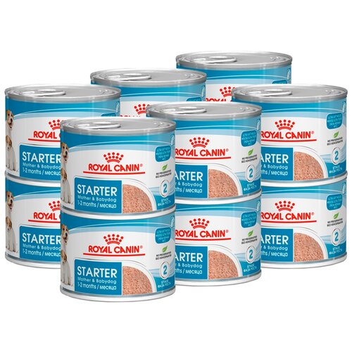 Влажный корм для кормящих собак и щенков Royal Canin Starter Mousse 12 уп. х 1 шт. х 195 г фото, описание