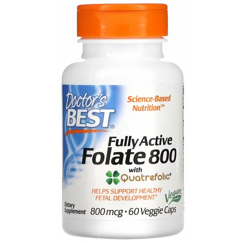 Doctor's Best Fully Active Folate 800 60 вегетарианских капсул фото, описание