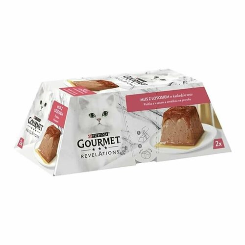 фото ProPlan Gourmet Revelations Консервированный корм с лососем для кошек 2х57гр, купить онлайн за 650 рубл.