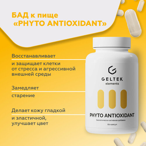 Гельтек БАД для поддержания иммунитета PHYTO ANTIOXIDANT, амла и витамин C, 60 капсул по 0,56 г фото, описание