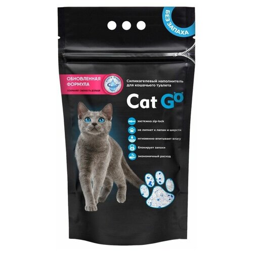 Наполнитель Cat Go для кошачьего туалета, силикагель, 3,5 кг (8 л) фото, описание