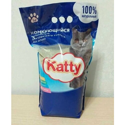 фото Наполнитель для кошачьего туалета Katty комкующийся 5 кг, купить онлайн за 1000 рубл.