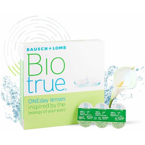 Контактные линзы Bausch & Lomb Biotrue ONEday, 90 шт., R 8,6, D -5,75, 1 уп. фото, описание