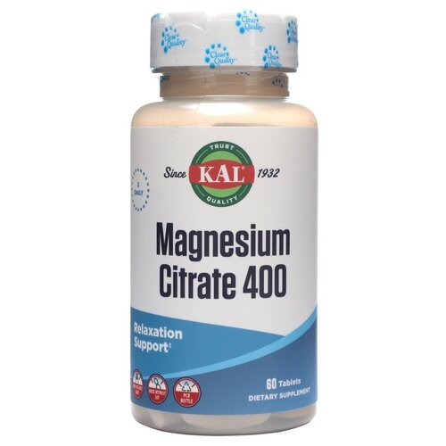 Magnesium Citrate 400 мг (Цитрат магния) 60 таблеток (KAL) фото, описание