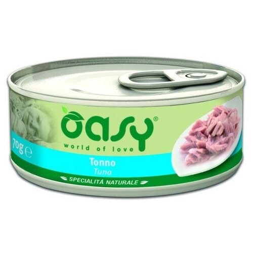 Oasy Wet cat Specialita Naturali Tuna дополнительное питание для кошек с тунцом в консервах - 70 г фото, описание