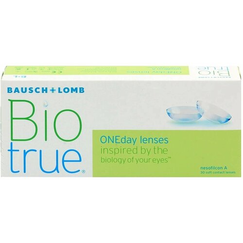 Контактные линзы Bausch & Lomb Biotrue ONEday, 30 шт., R 8,6, D -0,75, 1 уп. фото, описание