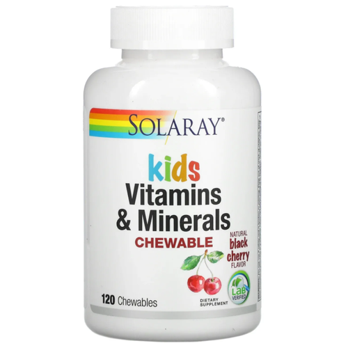 Вишня Solaray Kids Vitamins & Minerals Chewable (Детские витамины и минералы) 120 жев таблеток (Solaray) фото, описание