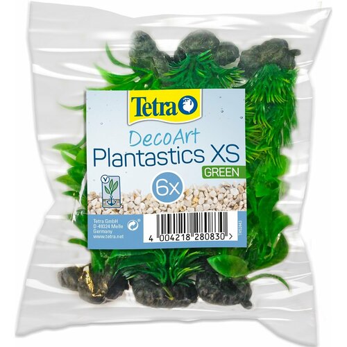 Растение для аквариума пластиковое мини зеленое Tetra DecoArt Plant XS Green Refill 6 см уп. 6 шт (1 уп) фото, описание