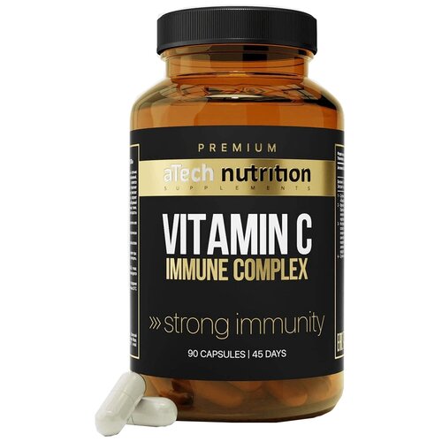 Капсулы aTech Nutrition Premium Vitamin C Immune Complex, 0.6 г, 90 шт. фото, описание