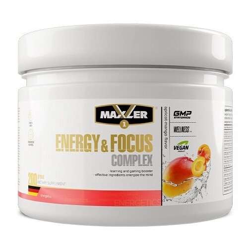 Maxler Energy & Focus complex порошок, 200 г, абрикос и манго фото, описание