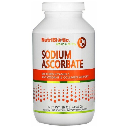 Sodium Ascorbate (аскорбат натрия кристаллический порошок) 454 г (NutriBiotic) фото, описание