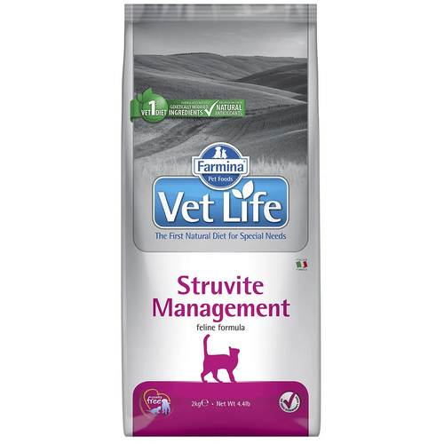 Сухой корм для кошек Farmina Vet Life Struvite Management, для лечения МКБ 2000 г фото, описание