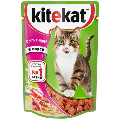 Влажный корм для кошек Kitekat ягненок 10 шт. х 85 г (кусочки в соусе) фото, описание