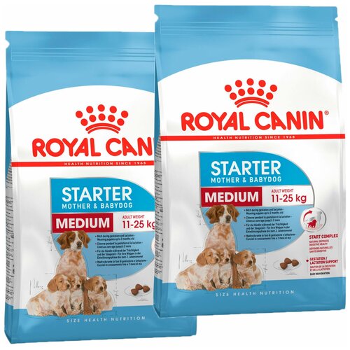 ROYAL CANIN MEDIUM STARTER для щенков средних пород до 2 месяцев, беременных и кормящих сук (4 + 4 кг) фото, описание