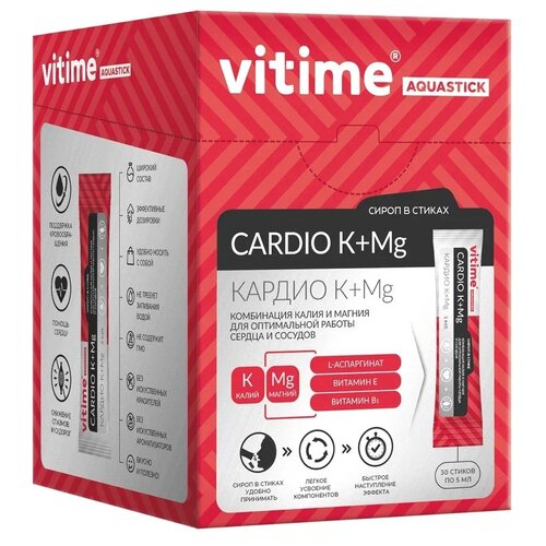 VITime Aquastick Cardio K+Mg р-р стик, 30 шт. фото, описание