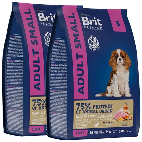 BRIT PREMIUM DOG ADULT SMALL для взрослых собак маленьких пород с курицей (1 + 1 кг) фото, описание