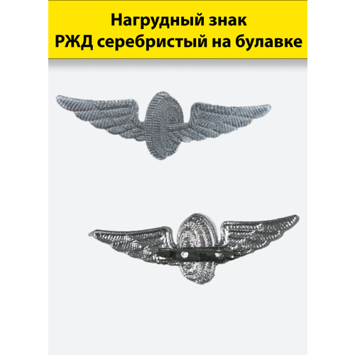 Нагрудный знак РЖД, серебро фото, описание