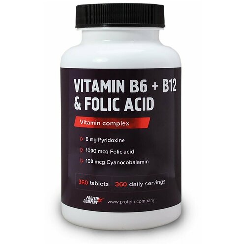 Vitamin B6 + B12 & Folic Acid Витамины B6+B12+B9, 250 мл, 100 г, 360 шт., лимон фото, описание