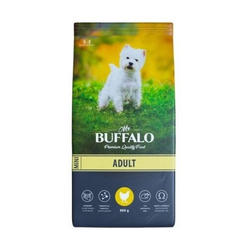 Mr.Buffalo Adult Mini (Баффало) 800г х 2шт с курицей сухой корм для собак мини пород фото, описание