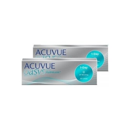 Контактные линзы ACUVUE OASYS 1-Day with HydraLuxe, 30 шт., R 8,5, D -3, 2 уп. фото, описание