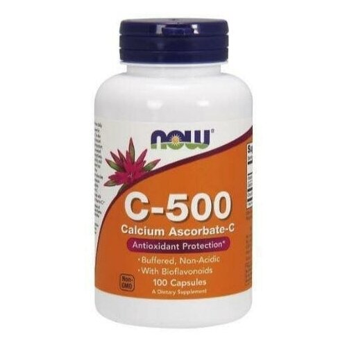 NOW C-500 Calcium Ascorbate 100 vcaps фото, описание