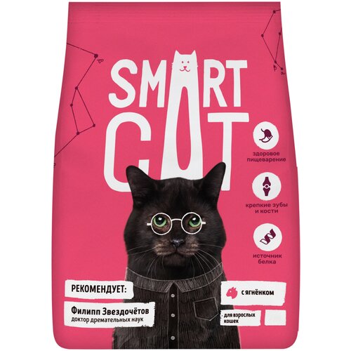 фото Сухой корм для кошек Smart Cat С ягненком 1400 г, купить онлайн за 636 рубл.