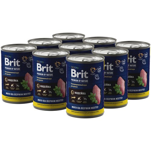 BRIT PREMIUM BY NATURE, Консервы с индейкой для щенков всех пород, 410г по 9 шт в уп фото, описание