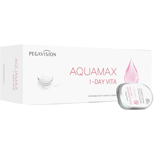 Контактные линзы Pegavision Aquamax 1 Day Vita, 30 шт., R 8,6, D -2,5, бесцветный, 1 уп. фото, описание