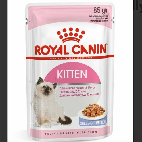 Влажный корм для котят Royal Canin, кусочки в желе 12 шт x 85 г фото, описание