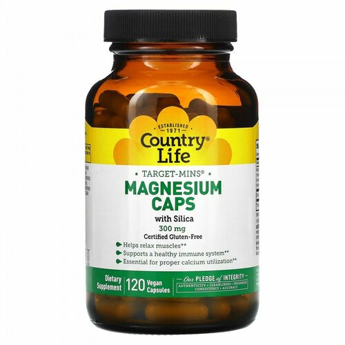 Country Life Magnesium Caps (магний в капсулах) 300 мг 120 вег. капсул фото, описание