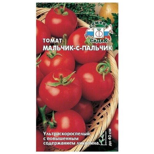 Томат МАЛЬЧИК-С-ПАЛЬЧИК, 1 пакет, семена 0,1г, Седек, ультраскороспелый фото, описание