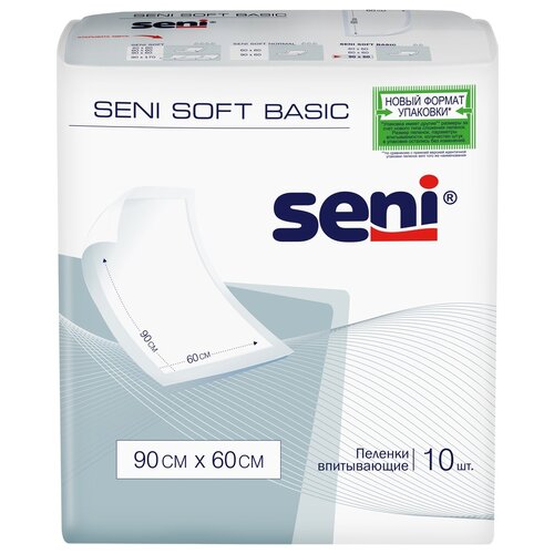 Пеленки впитывающие одноразовые медицинские Seni Soft Basic 90 x 60 см, 10 шт. фото, описание