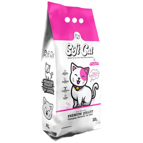 ​​Наполнитель для кошек Soft Cat, комкующийся с ароматом детской присыпки 10 л фото, описание