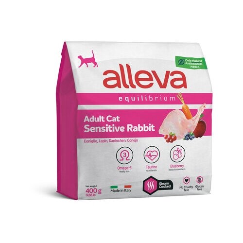 ALLEVA EQUILIBRIUM CAT для кошек Adult Sensitive Rabbit / взрослых с кроликом 0,4 кг 1066 новинка, (2 шт) фото, описание