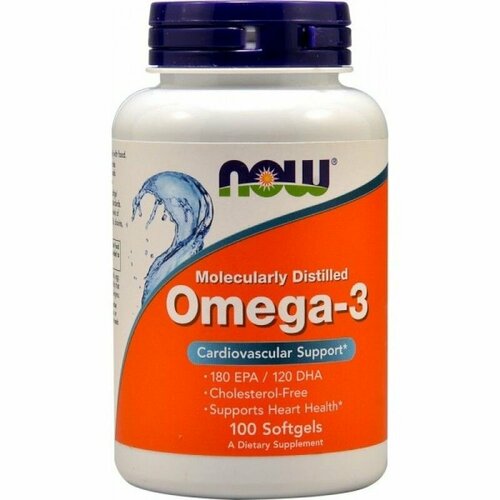 NOW Omega-3 1000 мг (100 капсул) 1000 мг 100 капсул фото, описание