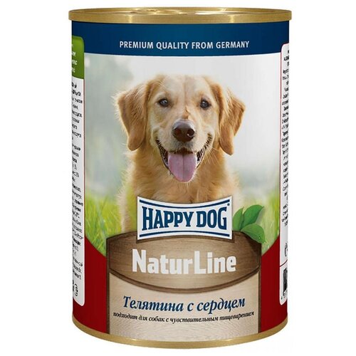 корм для собак Happy Dog NaturLine, телятина, сердце 1 уп. х 20 шт. х 410 г фото, описание