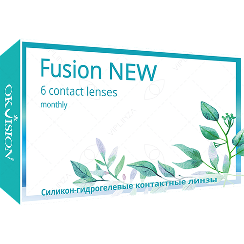 Контактные линзы OKVision Fusion NEW, 6 шт., R 8,6, D +3, 1 уп. фото, описание