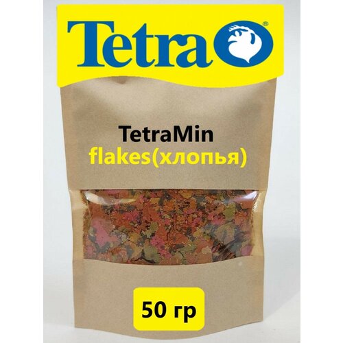 Корм для рыб Tetra TetraMin XL Flakes, 50 гр, хлопья, для всех видов пресноводных декоративных рыб фото, описание