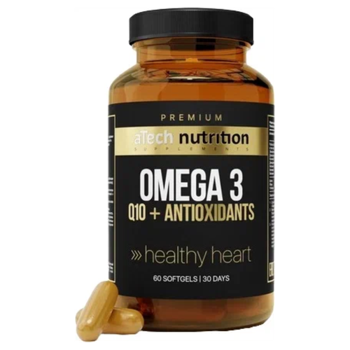 Omega 3 + Q10 комплекс с высокой концентрацией компонентовaTech Nutrition Premium 60 капсул фото, описание