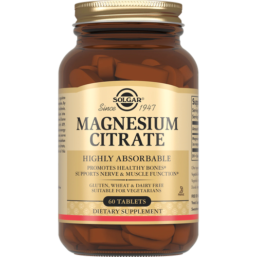 SOLGAR Magnesium citrate, 60 таблеток / цитрат магния фото, описание