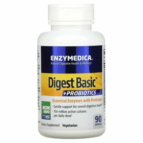 Enzymedica, Digest Basic с пробиотиками, 90 капсул фото, описание