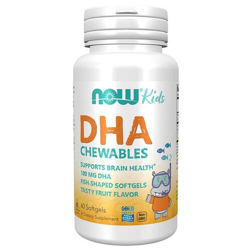 NOW DHA Chewables 60 гель-капс фото, описание