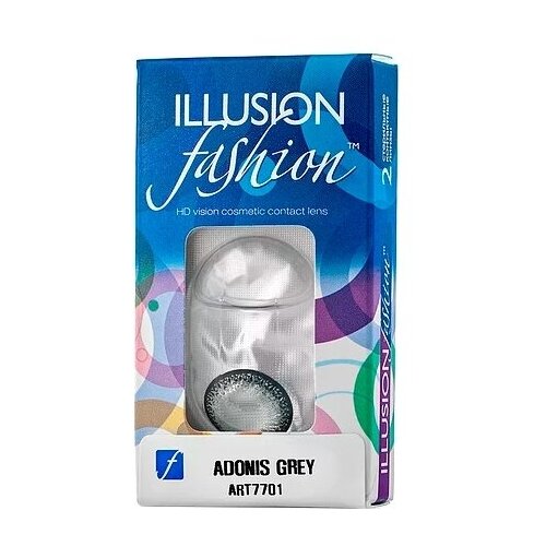 Контактные линзы ILLUSION Fashion Adonis, 2 шт., R 8,6, D -3,5, gray фото, описание